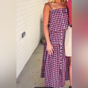 The great skirt and tank in picnic plaid